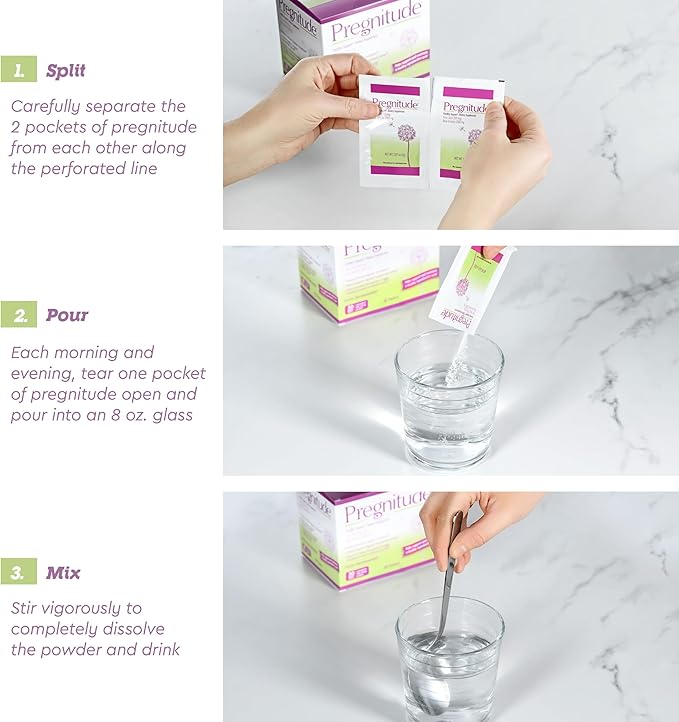 Pregnitude Reproductive Fertility Support - Helps Promote Regular Ovulation - Menstrual Cycles, and Increase Quality of Eggs - 30 Day Supply 60 Packets