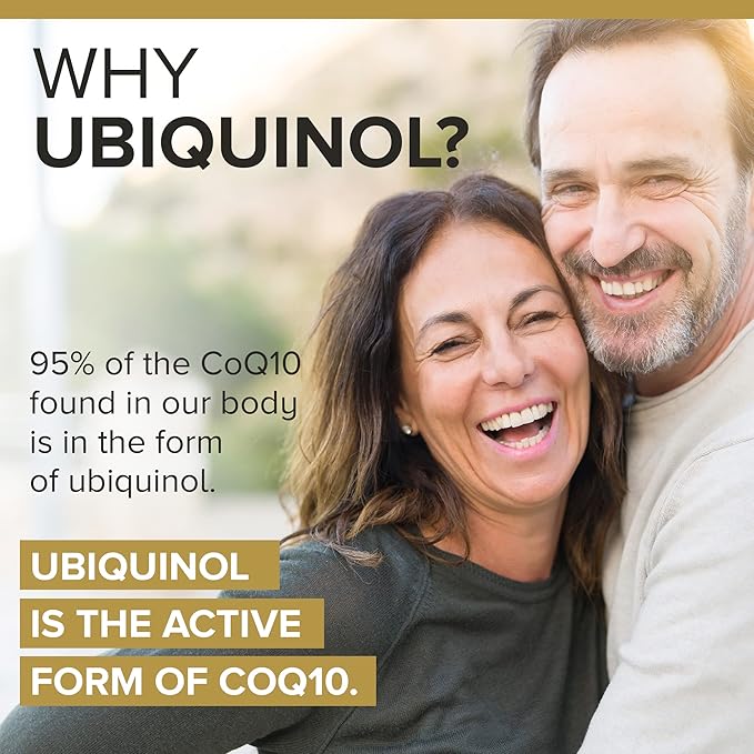Qunol Ubiquinol CoQ10 200mg Softgels, Powerful Antioxidant for Heart and Vascular Health, Essential for Energy Production, Natural Supplement Active Form of CoQ10, 60ct Softgels