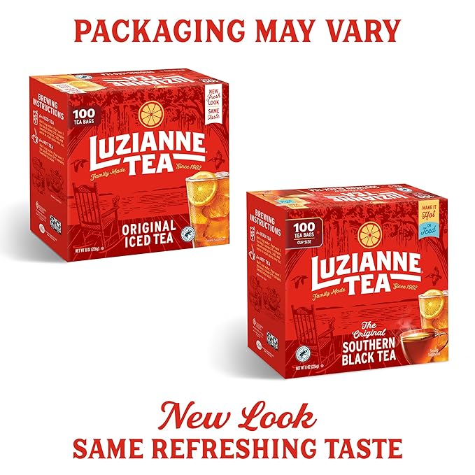 Luzianne Unsweetened Iced Tea Bags, Family Size, 100ct Box (Pack of 1)