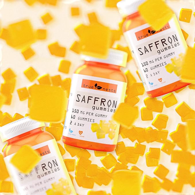Saffron Gummies – Vegan & Non-GMO, Premium Saffron Extract, Delicious Herbal Flavor, Supports Relaxation, Focus, and Energy, Perfect for Daily Wellness, 60 Count