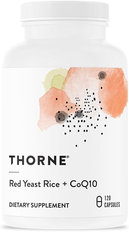 THORNE Red Yeast Rice + CoQ10 - Maintain Healthy Cholesterol Levels and Supports Cardiovascular Health* - Gluten-Free, Dairy-Free - 120 Capsules