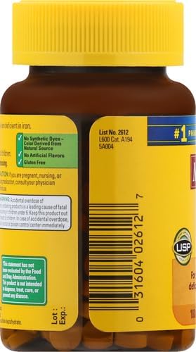 Nature Made Iron 65 mg (325 mg Ferrous Sulfate) Tablets, Dietary Supplement for Red Blood Cell Support, 180 Tablets, 180 Day Supply (Pack of 2)