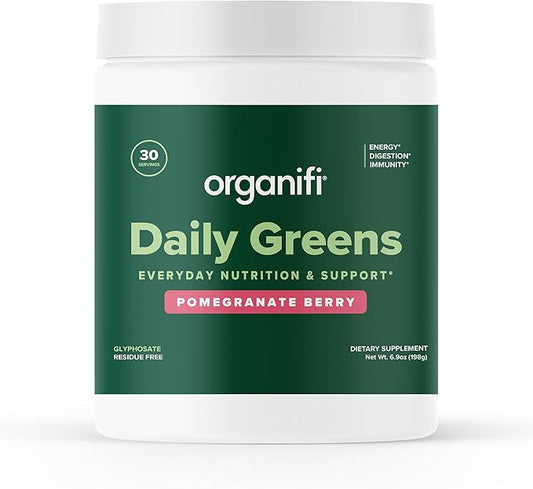 Organifi Daily Greens - Everyday Nutrition and Support - Greens Powder for Energy, Digestion, and Immunity, 30 Servings