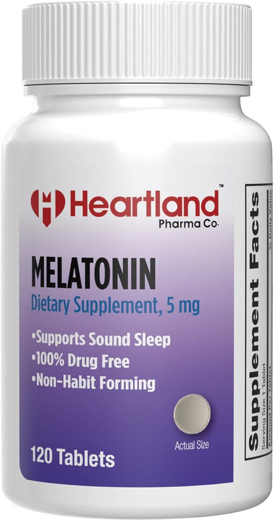 Melatonin 5mg | Sleep Aid Pills | Natural Sleep Support | 100% Drug Free Sleep Aid Supplement | Non-Habit Forming | USA Manufactured | 120 Count