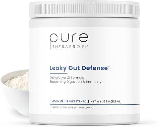 Pure Therapro Rx Leaky Gut Defense - Gut Health Support Supplement with L-Glutamine, Licorice Root Extract, Aloe Leaf, Arabinogalactan, Health Powder Drink for Men and Women- (60 Servings, 336g)