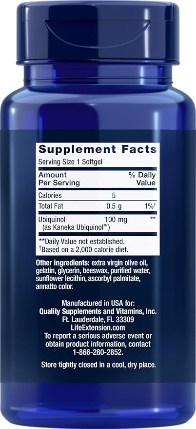 Life Extension Super Ubiquinol CoQ10 100 mg, 60 softgels (Pack of 2)