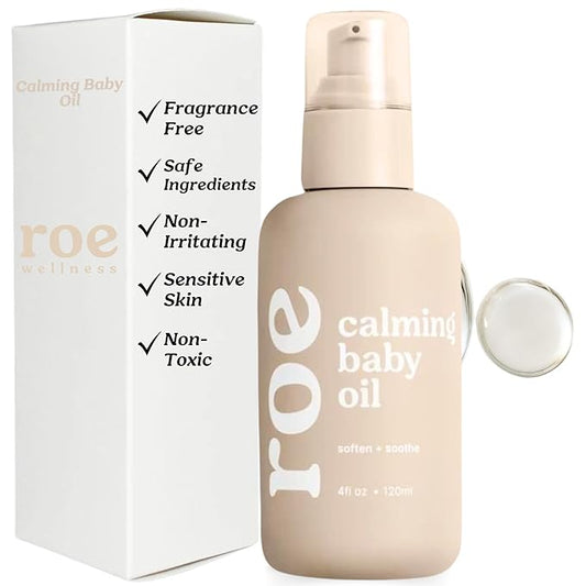 Baby Oil Calming & Soothes, Hydrates Rough and Irritated Skin | All Natural Non-Greasy Hydrating Baby Oil | Moisturize Full Body (Calming Baby Oil)