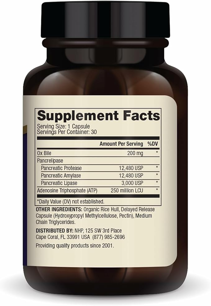 Dr. Mercola Gallbladder Enzymes - Gallbladder & Digestive Health Support - Includes Pancreatic Protease, Amylase & Lipase - Non-GMO, Gluten-Free & Soy-Free - 30 Delayed Release Capsules (30 Servings)