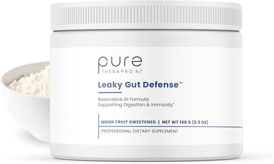 Pure Therapro Rx Leaky Gut Defense - Gut Health Supplement with L-Glutamine, Licorice Root Extract, Aloe Leaf, Arabinogalactan- (30 Servings, 168g)