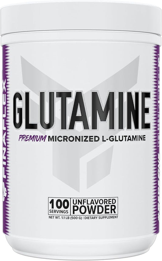 FINAFLEX Pure GLUTAMINE, Unflavored - 1.1 lb.. - Ultimate Muscle Recovery Powder - Reduces Muscle Breakdown & Supports Nitrogen Levels - 100% Pure L-Glutamine - 100 Servings