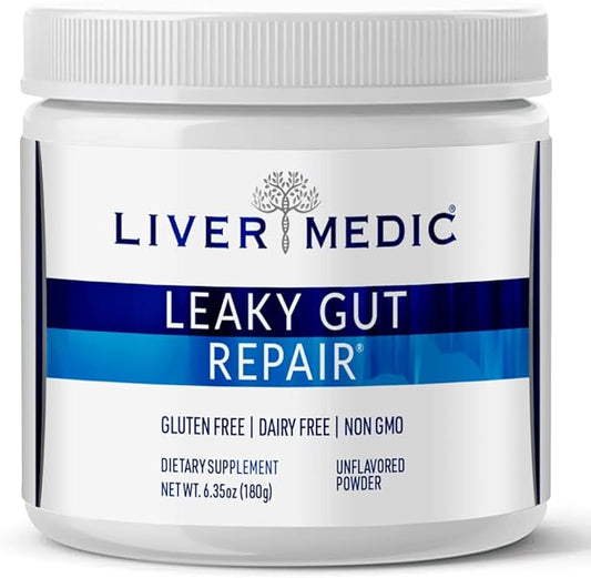 Leaky Gut Repair Gut Health Support: L-Glutamine, Slippery Elm for IBS, Heartburn Relief, Bloating to Soothe Stomach for Women & Men Capsules (Unflavored) 180g