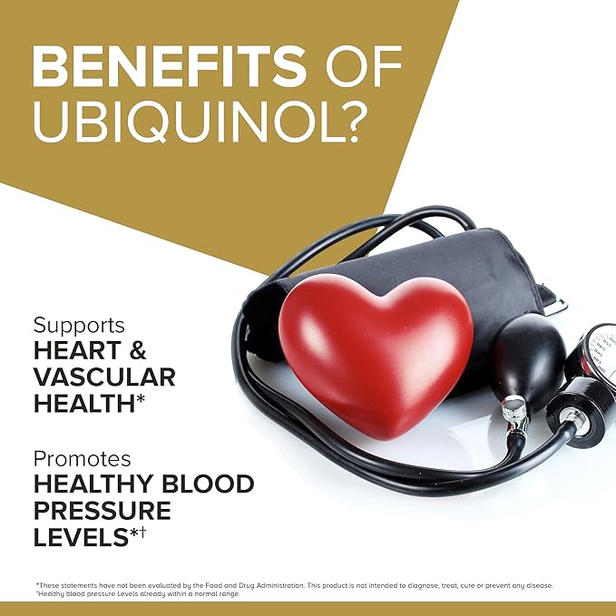 Qunol Ubiquinol CoQ10 200mg Softgels, Ubiquinol 200mg - Active Form of Coenzyme Q10, Antioxidant for Heart Health - 60 Count (Pack of 2)