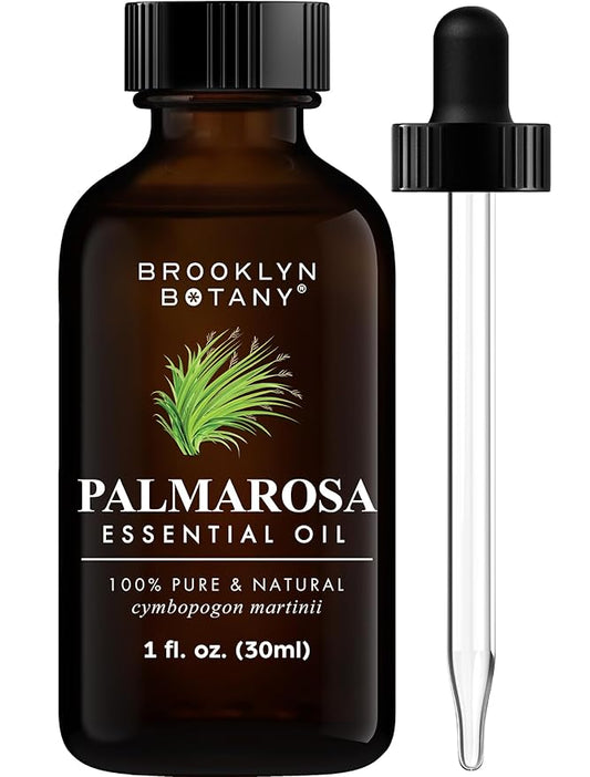 Brooklyn Botany Palmarosa Essential Oil - 100% Pure and Natural - Premium Grade Oil with Dropper - for Aromatherapy and Diffuser - 1 Fl Oz
