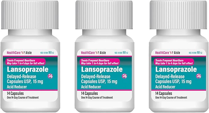 Prevacid 24HR Acid Reducer 42ct & Lansoprazole Heartburn Relief Capsules 42ct Bundle