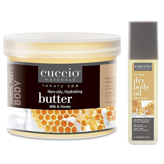 Cuccio Naturale Hydrating Dry Body Oil - Milk and Honey with Milk & Honey Butter Blend