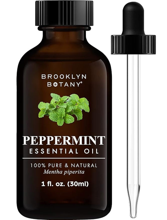 Brooklyn Botany Peppermint Essential Oil - 100% Pure and Natural - Premium Grade Oil with Dropper - for Aromatherapy and Diffuser - 1 Fl Oz