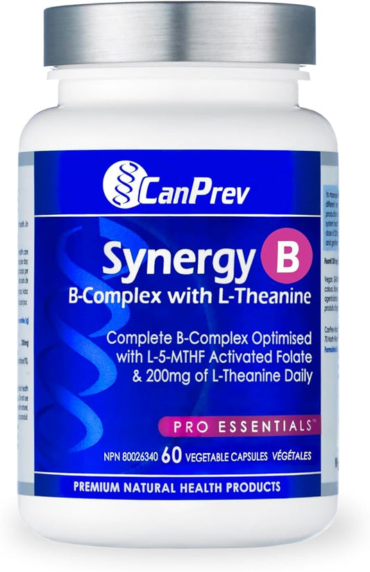 CanPrev Synergy B-Complex with L-Theanine Vegi Capsules, 60 Count