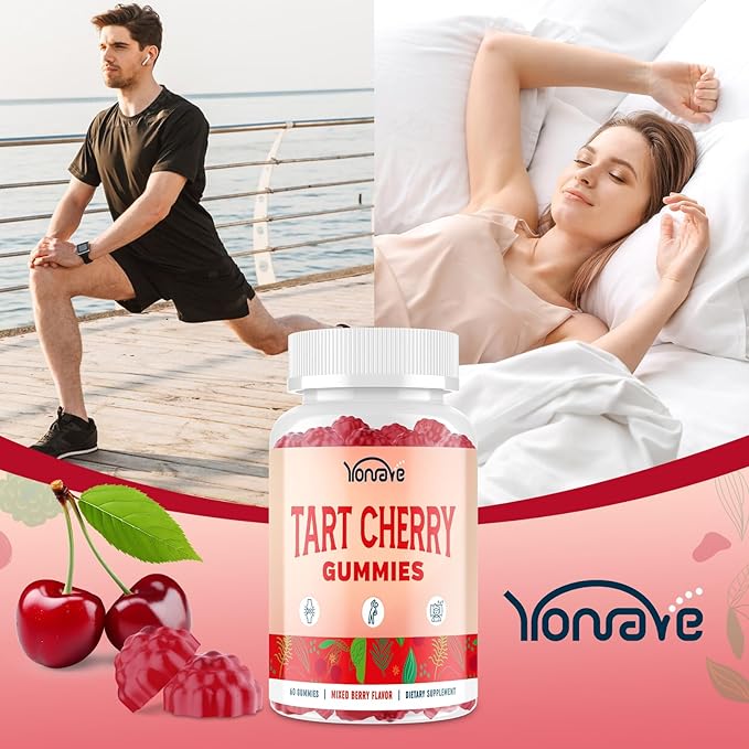 Tart Cherry Gummies – Uric Acid Cleanse & Joint Support with Celery Seed – Vegan, Antioxidant Tart Cherry Supplement – Mixed Berry Flavor, 60 Count