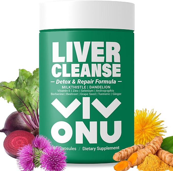 Liver Cleanse, Detox & Repair Formula - Milk Thistle Herbal Support Supplement - Contains Silymarin Extract, Artichoke, Dandelion and 8 Other Natural Ingredients VivoNu