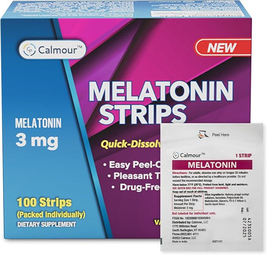100 Oral Sleep Strips | Quick-Dissolving 3mg Melatonin Strips | Works Faster Than Gummies | Relaxation Sleep Supplements for Adults | The Ultimate Sleeping Aid for Better Sleep and Eye Health