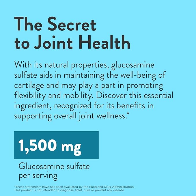 Swisse Glucosamine Sulfate Joint Support Supplement for Mobility and Flexibility Health | Women and Men | Glucosamina 1500mg | 180 Tablets| 6 Months Supply