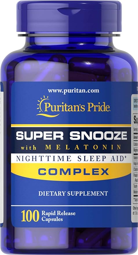 Puritan's Pride Super Snooze with Melatonin Rapid Release Capsules,100 Count