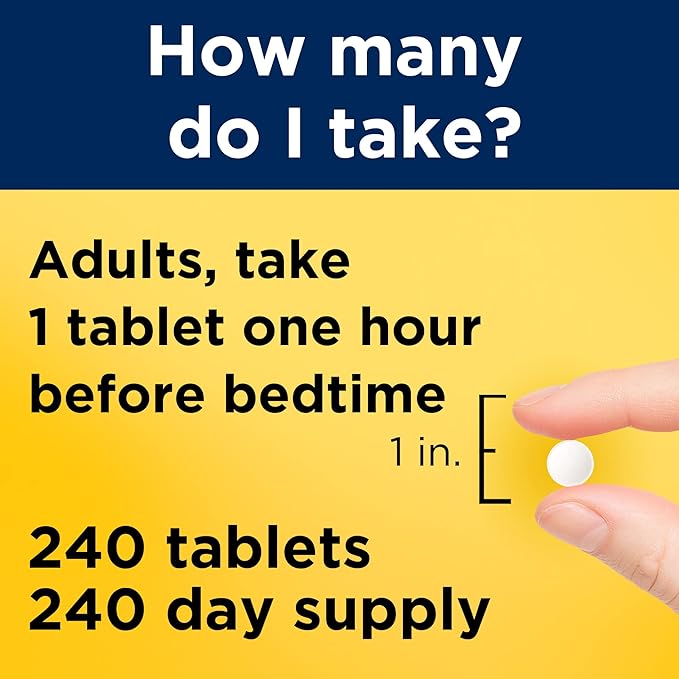 Nature Made Melatonin 3mg Sleep Aids for Adults, 100% Drug Free Sleep Aid, Sleep Supplements, 240 Tablets, 240 Day Supply