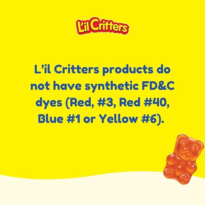 L’il Critters Calcium + D3 Daily Gummy Supplement for Kids, for Bone Support, Orange, Strawberry and Cherry Flavors, 150 Gummies