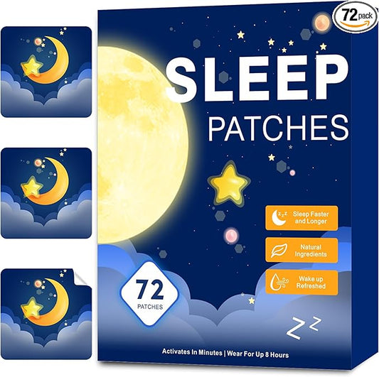 72 Sleep Patches for Adults Extra Strength, Sleep Patch with Melatonin & Valerian, All-Natural Deep Sleep Support Patches for Women & Men, Long-Lasting Night Comfort