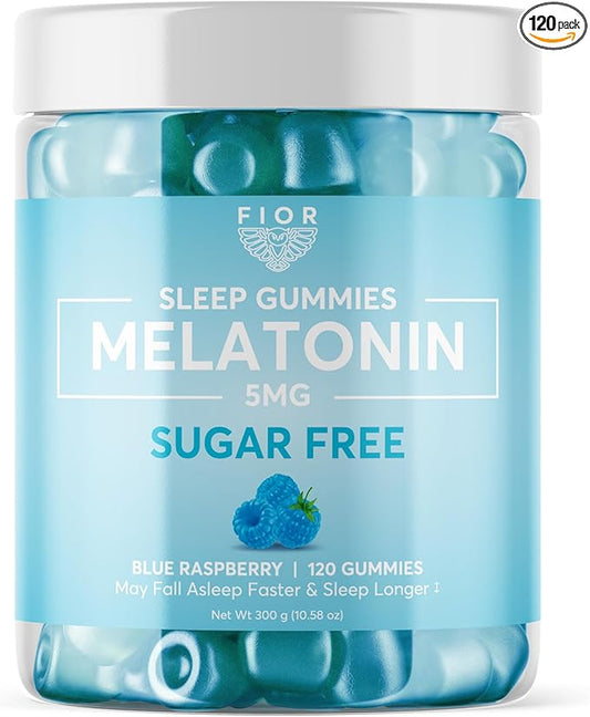FIOR Melatonin Gummies (Sugar Free Blue Raspberry, 120)