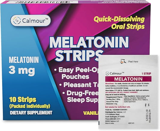 10 Oral Sleep Strips | Quick-Dissolving 3mg Melatonin Strips | Works Faster Than Gummies | Relaxation Sleep Supplements for Adults | The Ultimate Sleeping Aid for Better Sleep and Eye Health