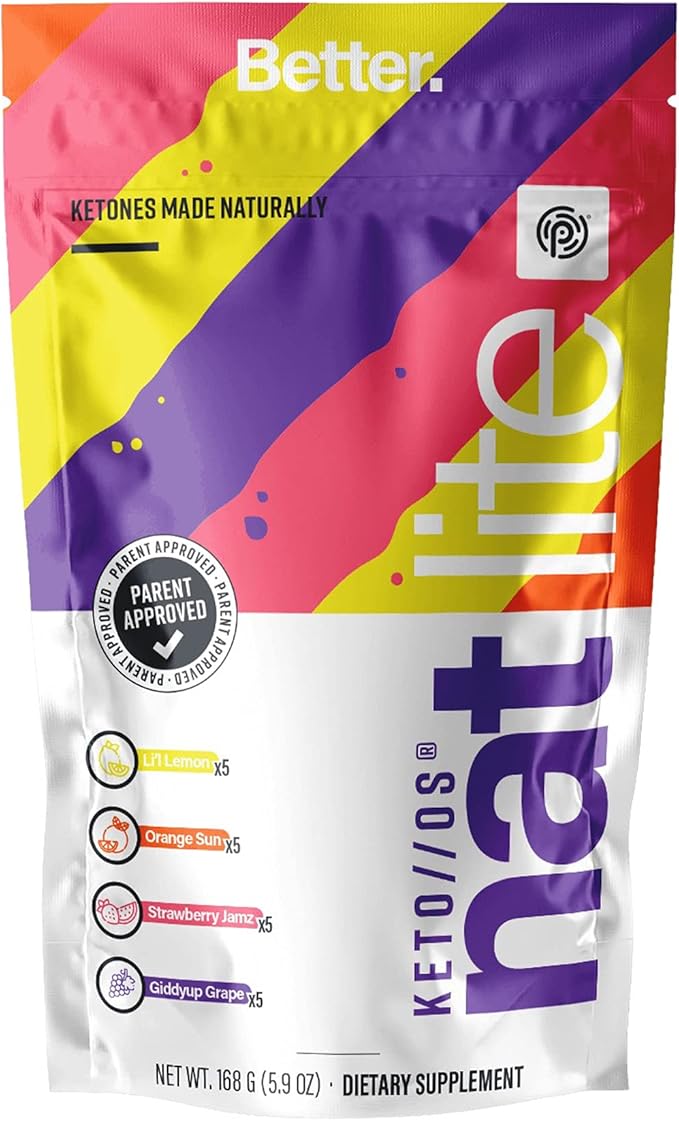 Pruvit Keto//OS® NAT Lite Supplement for Improving Brain Function, Digestion and Boosting Metabolism 5.9 OZ - 20 Count