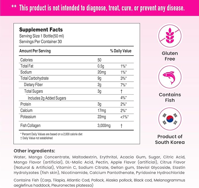 CJ Wellcare Innerb Glowshot Collagen (10.1 fl oz, 6 Servings) - Marine Liquid Collagen for Women, 3,000mg Collagen Peptides, Collagen Shots for High Absorption, Hair, Skin & Nails Supplement