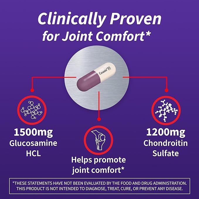 Nutramax Cosamin® DS Joint Health Supplement with Glucosamine & Chondroitin for Men’s & Women's Joint Health, 180 Capsules