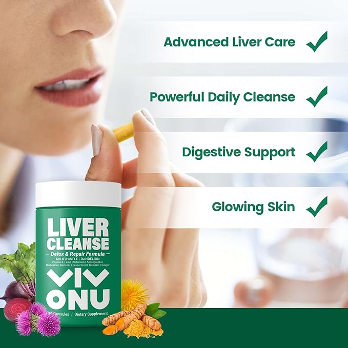 Liver Cleanse, Detox & Repair Formula - Milk Thistle Herbal Support Supplement - Contains Silymarin Extract, Artichoke, Dandelion and 8 Other Natural Ingredients VivoNu