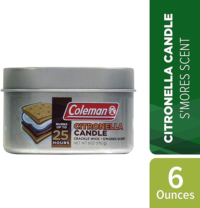 Coleman Scented Outdoor Citronella Candle with Wooden Crackle Wick - 6 oz (Pack of 6)