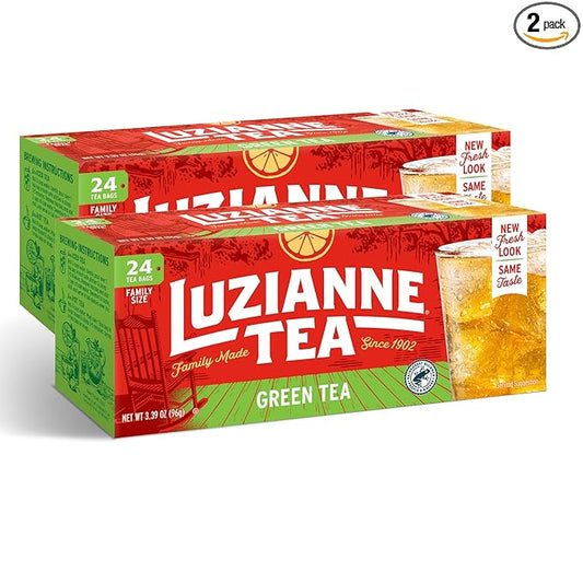 Luzianne Green Tea Bags, Family Size, 24ct Box (Pack of 2)