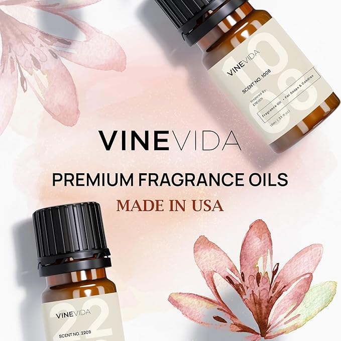 VINEVIDA [0.33oz] Scent No.1004 Inspired By Wynn Hotel Fragrance Oil for Candle and Soap Making - Made in USA Natural Candle Scents