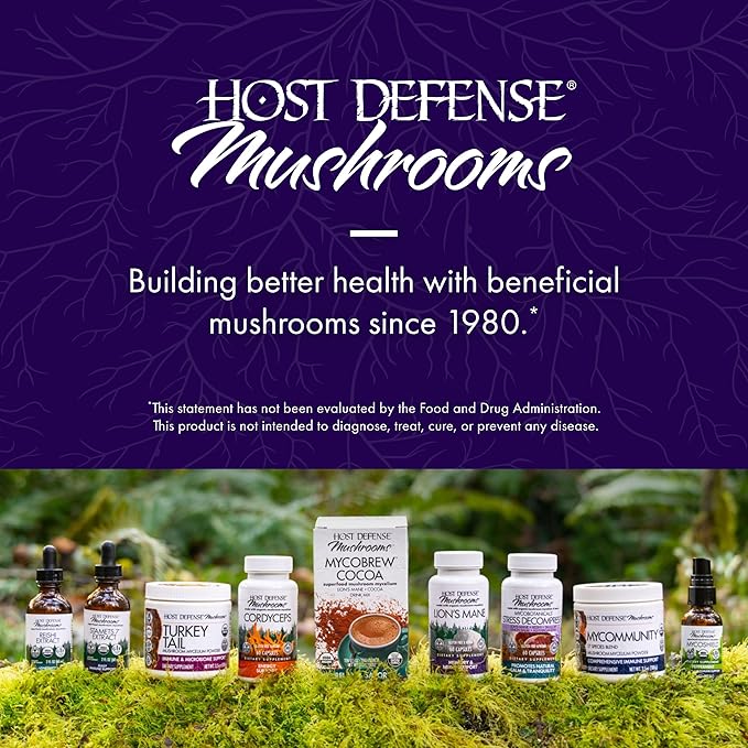 Host Defense Mushrooms Lion's Mane - Supplement Capsules for Brain Health Support - Mushroom Support for Focus & Memory Function - Immune & Nervous System Supplement - 60 Capsules (30 Servings)*
